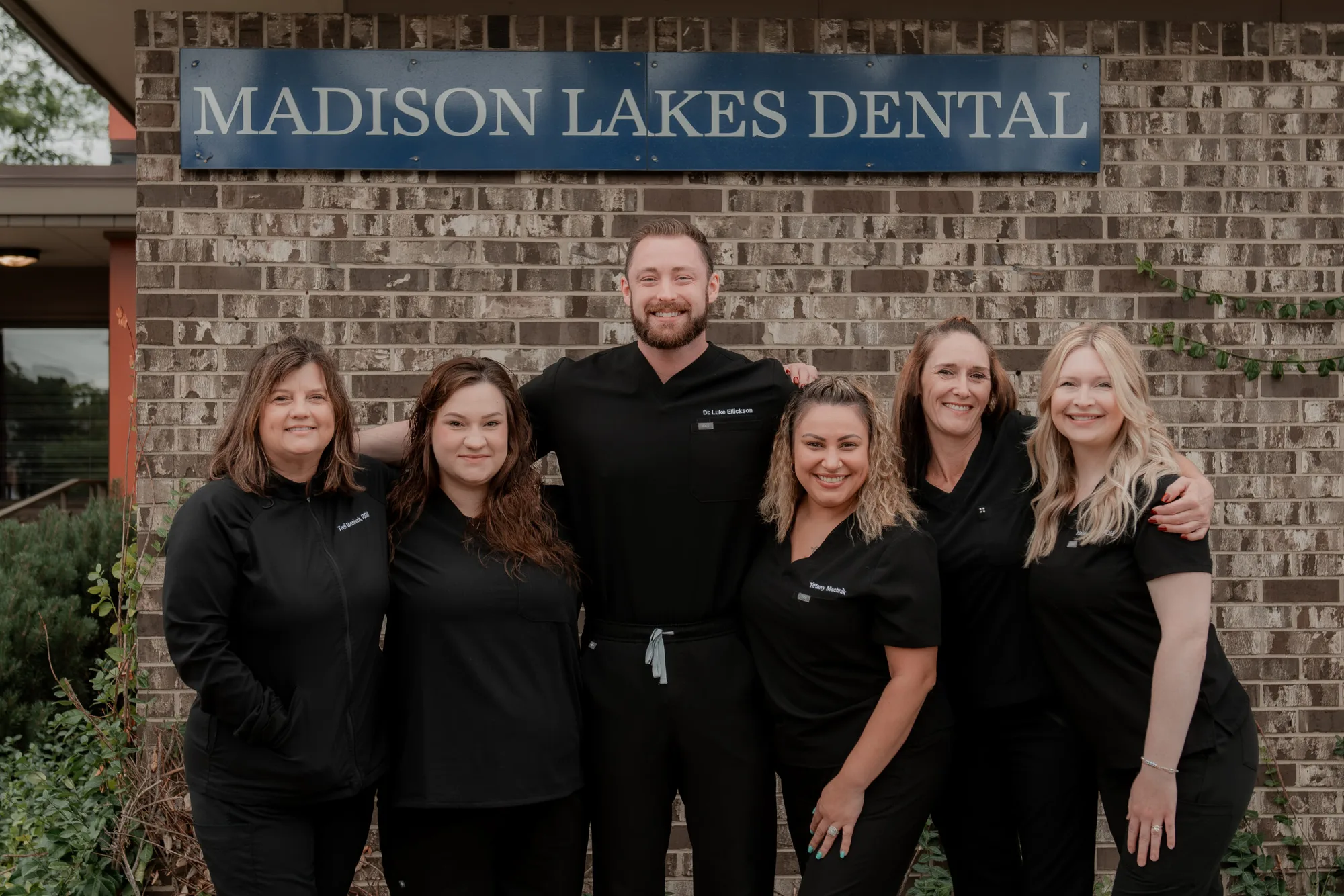 The Madison Lakes Dental team outside their Madison office